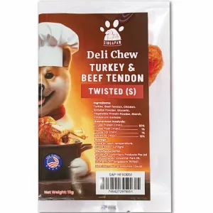 20% OFF: Singapaw Deli Chew Turkey & Beef Tendon Twisted Dog Chew