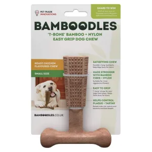 Bamboodles Small T-Bone Bamboo & Nylon Chicken Flavour Dog Chew