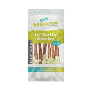 Boneanza Treat Co. Low Odor Standard Bully Stick 12" 6pk