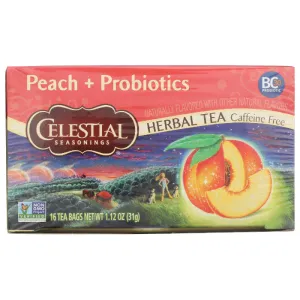 Celestial Seasonings - Country Tea Peach   Probiotics, 16 Bags (Pack Of 6)