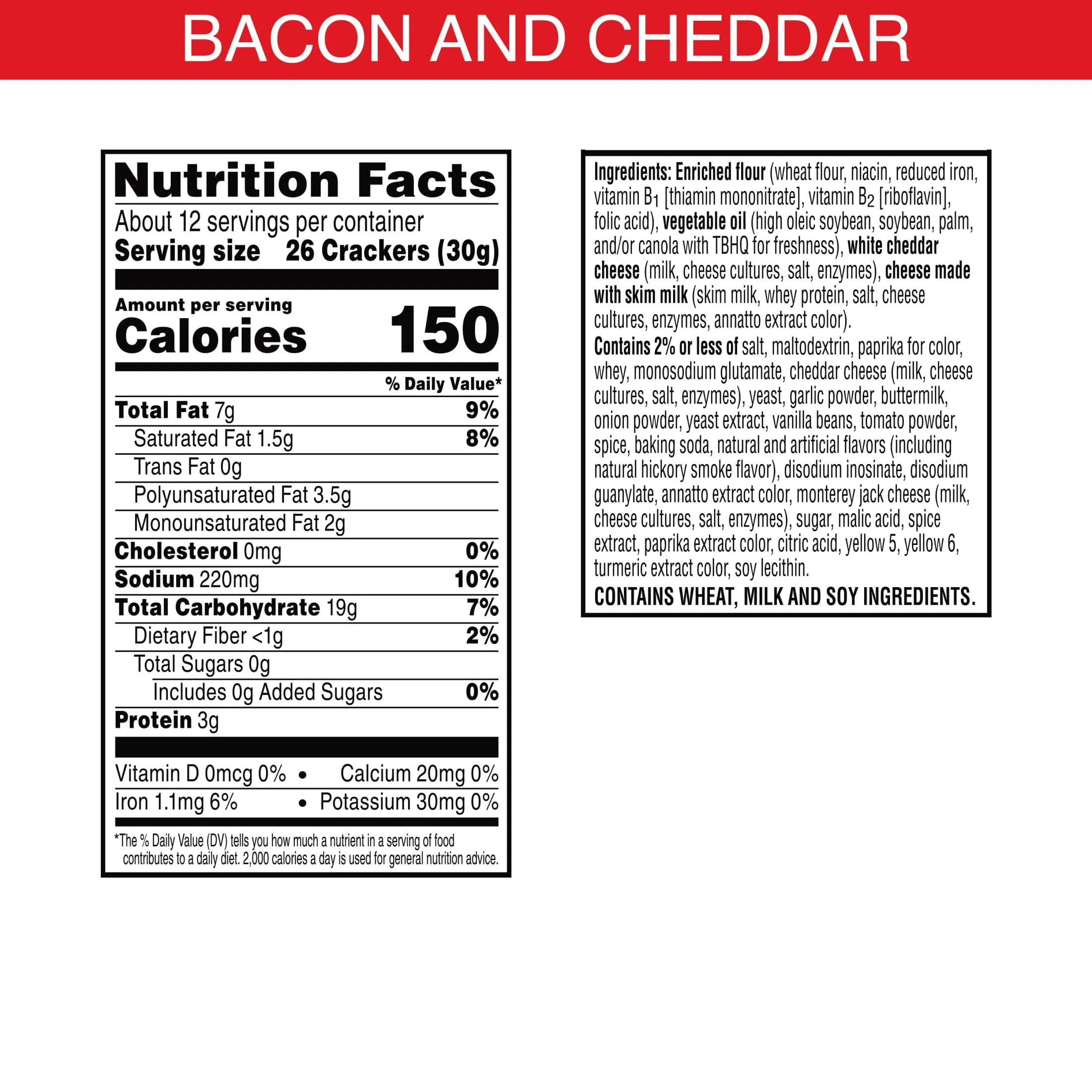 Cheez-It DUOZ Bacon and Cheddar Crackers, 12.4 oz