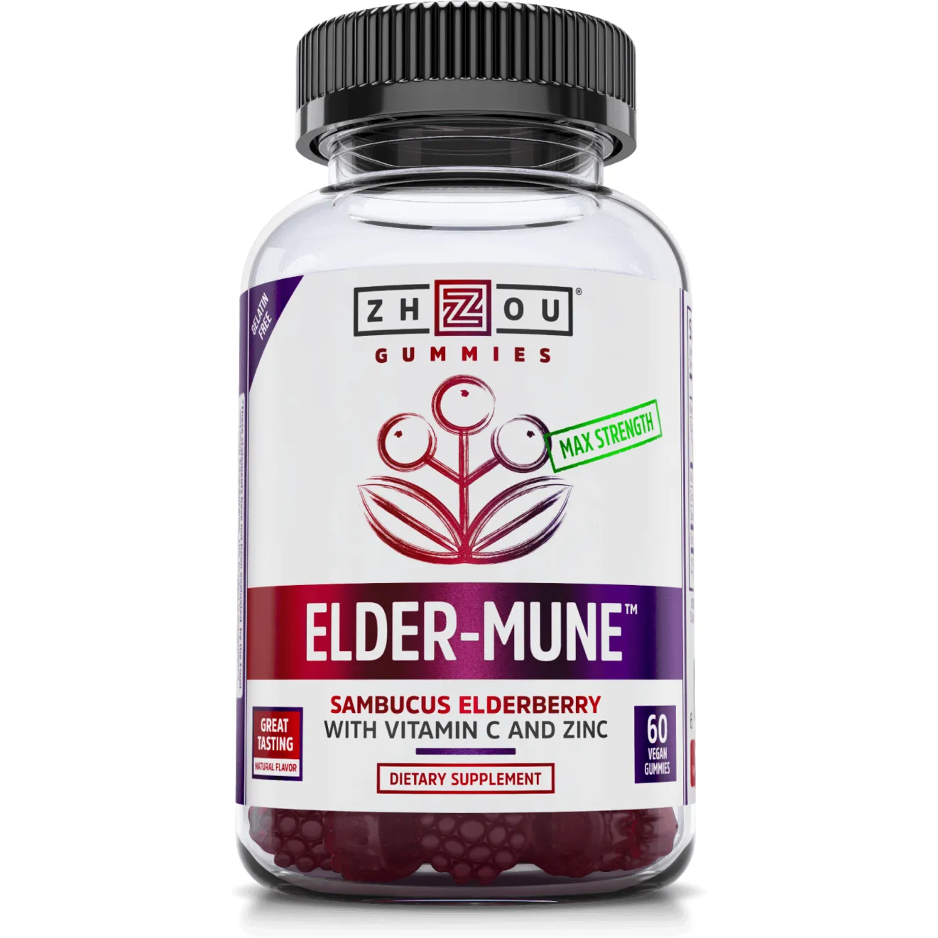 Elder-Mune Elderberry 60 Gummies By ZHOU Nutrition