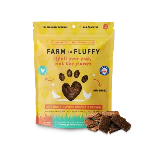 Farm To Fluffy Chicken Dog Treats, Antibiotic Free, Sustainable Bag - 5 oz