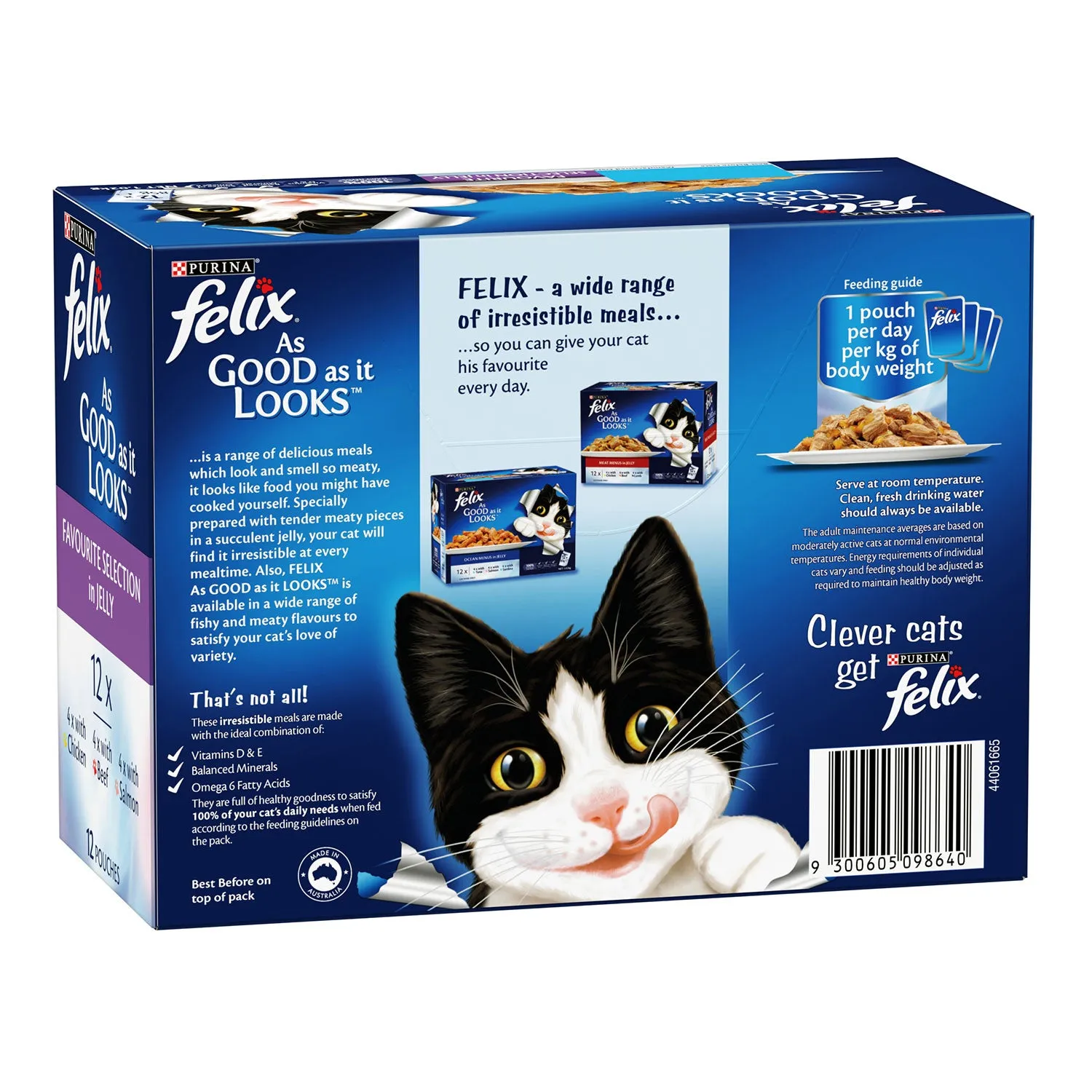 Felix Favourite Selection in Jelly Adult Wet Cat Food Pouches 12x85g