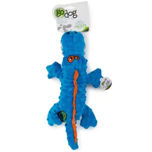 GoDog Gators Chew Guard Squeaky Plush Dog Toy, Blue, Large