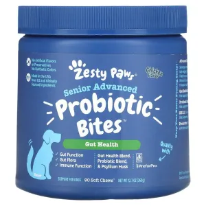 Gut Health Probiotic Bites Chicken Flavor Soft Chews For Senior Dogs - Jar