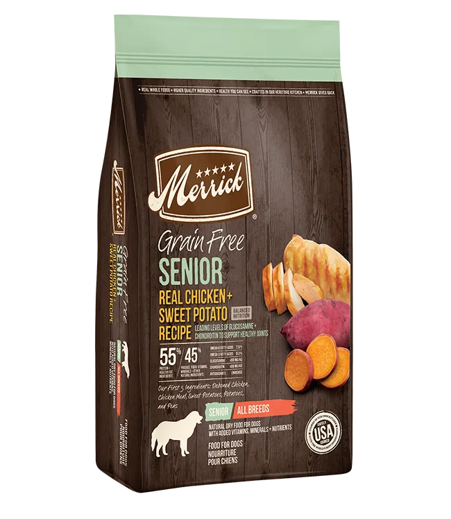 Merrick Grain Free Real Chicken Sweet Potato Senior Dog Food 25lb