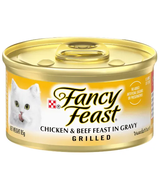 Purina - Fancy Feast Grilled Chicken & Beef Feast In Gravy Gourmet Cat Food 85g