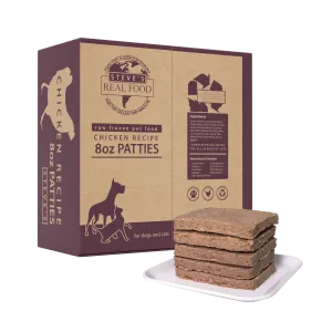 Steve's Real Food - Chicken Patties - Raw Dog Food - 14 lb (PRE-ORDER-Local Delivery Only)