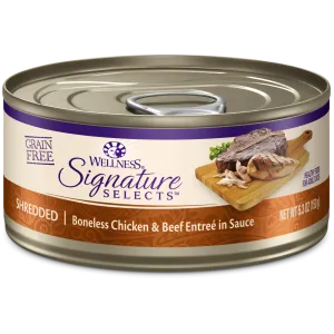 Wellness Signature Selects Shredded Chicken & Beef in Sauce Wet Cat Food